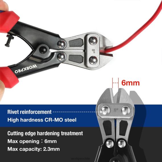 Mini cortador de pernos de 8 pulgadas/210 mm, cortador de pernos pequeño cr-mo WORKPRO JDN8Z157 moderno herramienta