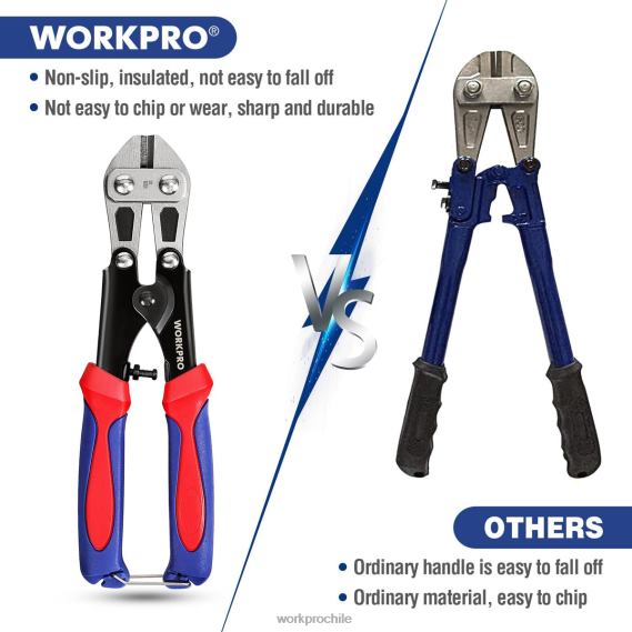 Mini cortador de pernos de 8 pulgadas/210 mm, cortador de pernos pequeño cr-mo WORKPRO JDN8Z157 moderno herramienta