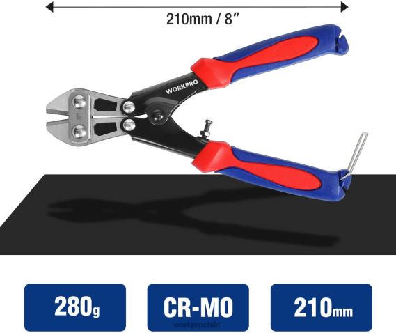 Mini cortador de pernos de 8 pulgadas/210 mm, cortador de pernos pequeño cr-mo WORKPRO JDN8Z157 moderno herramienta