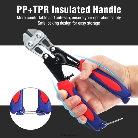 Mini cortador de pernos de 8 pulgadas/210 mm, cortador de pernos pequeño cr-mo WORKPRO JDN8Z157 moderno herramienta