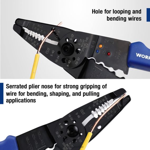 Pelacables de 8 pulgadas, cortador de cables multiherramienta para pelar, cortar y engarzar WORKPRO JDN8Z158 útil herramienta