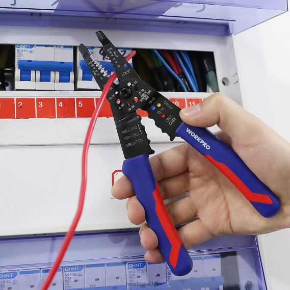 Pelacables de 8 pulgadas, cortador de cables multiherramienta para pelar, cortar y engarzar WORKPRO JDN8Z158 útil herramienta