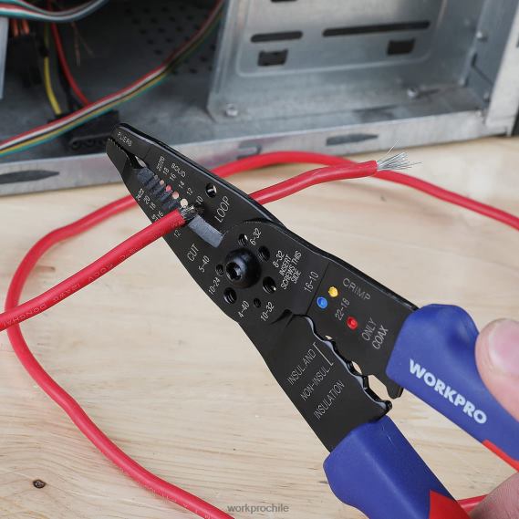 Pelacables de 8 pulgadas, cortador de cables multiherramienta para pelar, cortar y engarzar WORKPRO JDN8Z158 útil herramienta