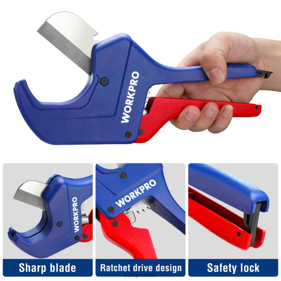 herramienta cortadora de tubos de pvc con trinquete WORKPRO JDN8Z155 útil herramienta