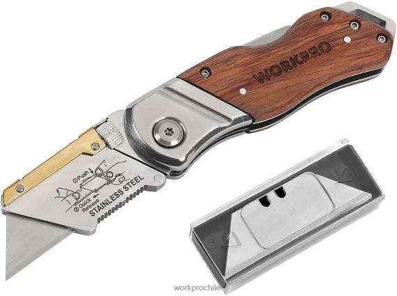Cuchillo multiusos plegable, mango de madera, cortador resistente WORKPRO JDN8Z39 moderno herramienta