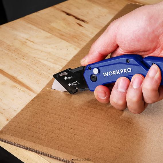 Cuchillo multiusos plegable, mango de nailon ligero, cortador multiusos con 10 hojas adicionales WORKPRO JDN8Z38 rojo/azul/negro herramienta