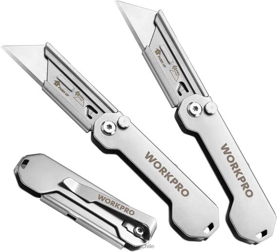 Juego de cuchillos plegables para uso general, 3 uds., cuchillas de cambio rápido, cortador de caja WORKPRO JDN8Z43 útil herramienta