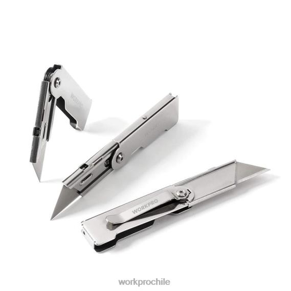 Juego de cuchillos utilitarios de bolsillo plegables de cambio rápido de 3 piezas con clip para cinturón WORKPRO JDN8Z45 moderno herramienta