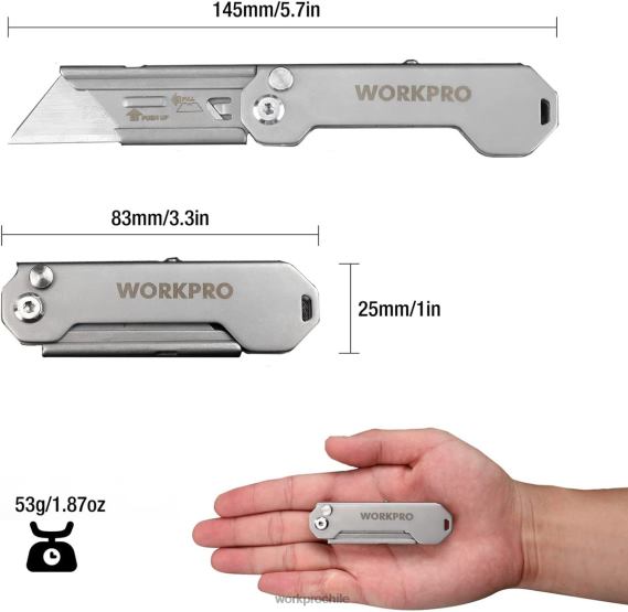 navaja multiusos de bolsillo plegable de cambio rápido mini navaja plegable de acero inoxidable con clip para cinturón WORKPRO JDN8Z47 nuevo herramienta