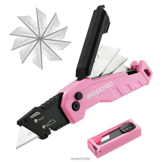 navaja multiusos plegable, caja de cambio rápido cutte 13 hojas adicionales incluidas WORKPRO JDN8Z52 azul/rojo/rosa herramienta