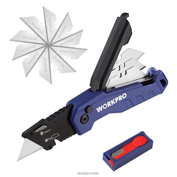 navaja multiusos plegable, caja de cambio rápido cutte 13 hojas adicionales incluidas WORKPRO JDN8Z52 azul/rojo/rosa herramienta