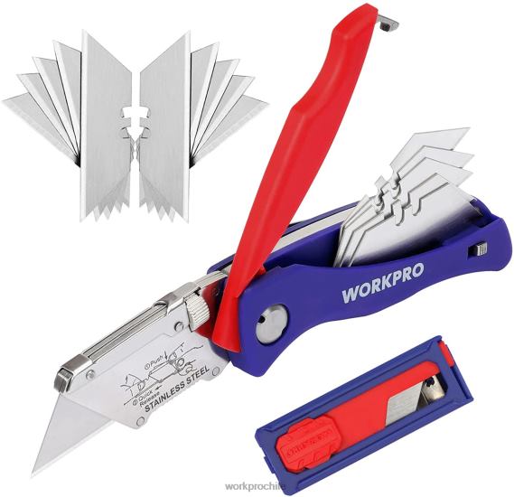 navaja multiusos plegable con cierre trasero cortador de cajas de cambio rápido con clip para cinturón WORKPRO JDN8Z46 moderno herramienta