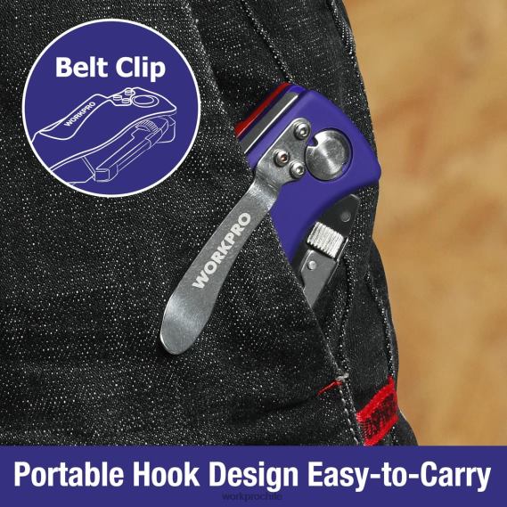 navaja multiusos plegable con cierre trasero cortador de cajas de cambio rápido con clip para cinturón WORKPRO JDN8Z46 moderno herramienta