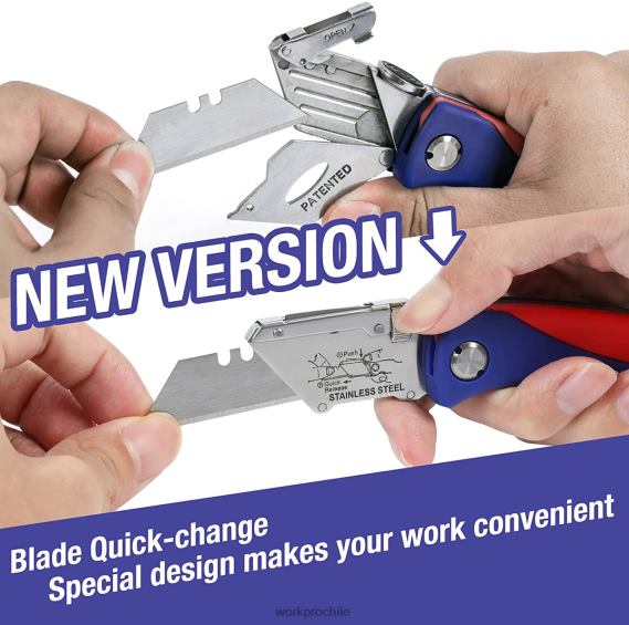 navaja multiusos plegable con cierre trasero cortador de cajas de cambio rápido con clip para cinturón WORKPRO JDN8Z46 moderno herramienta