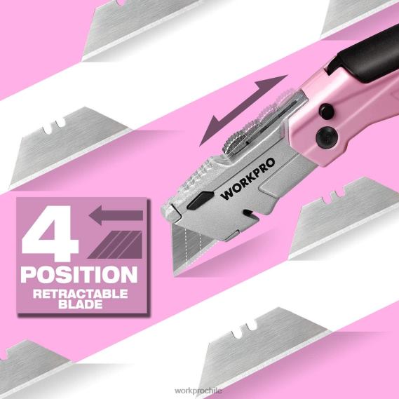 navaja multiusos plegable de cambio rápido con 12 hojas adicionales WORKPRO JDN8Z37 rosa herramienta