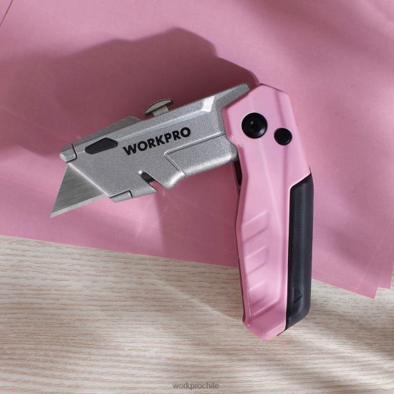 navaja multiusos plegable de cambio rápido con 12 hojas adicionales WORKPRO JDN8Z37 rosa herramienta