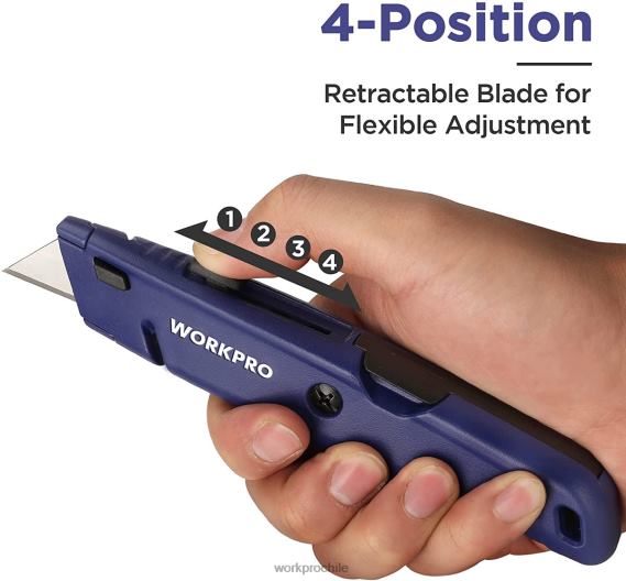 navaja multiusos retráctil con almacenamiento adicional para hojas, paquete de 2 cortadores de caja de cambio rápido WORKPRO JDN8Z56 moderno herramienta