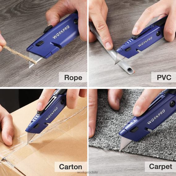 navaja multiusos retráctil con almacenamiento adicional para hojas, paquete de 2 cortadores de caja de cambio rápido WORKPRO JDN8Z56 moderno herramienta