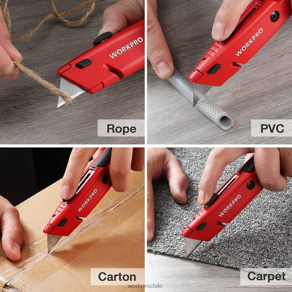 navaja multiusos retráctil con almacenamiento adicional para hojas, paquete de 2 cortadores de caja de cambio rápido WORKPRO JDN8Z56 moderno herramienta