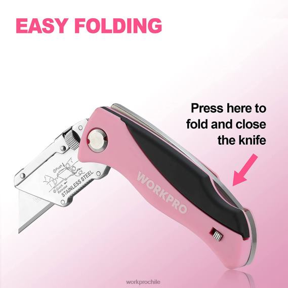 navaja plegable, cúter de cambio rápido, navaja de afeitar WORKPRO JDN8Z36 rosa herramienta