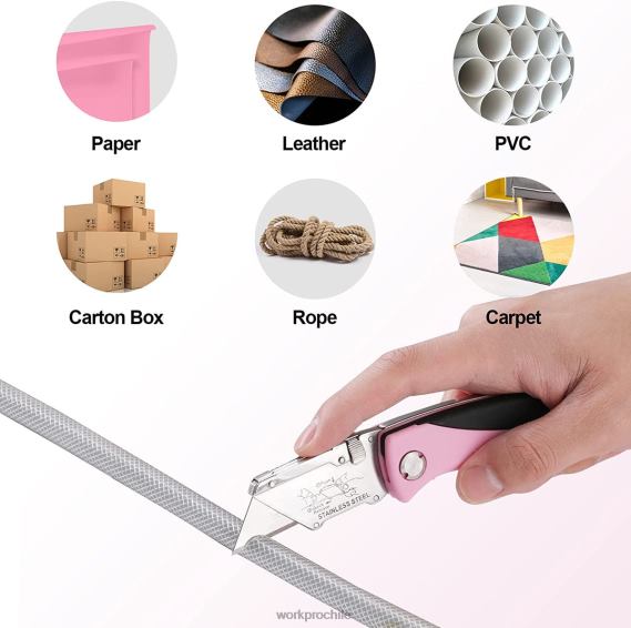 navaja plegable, cúter de cambio rápido, navaja de afeitar WORKPRO JDN8Z36 rosa herramienta