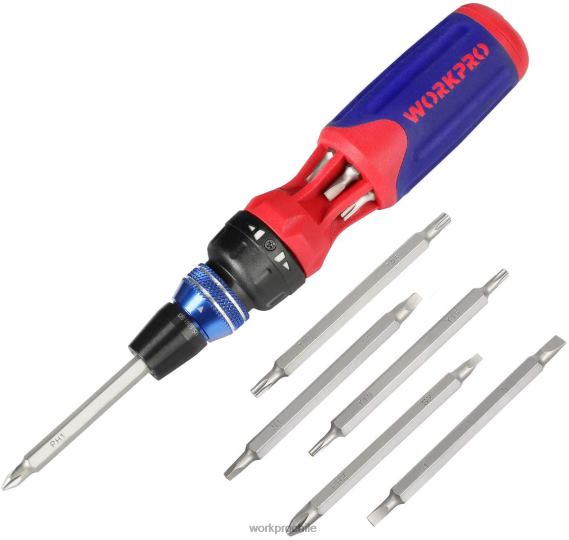 Destornillador con mecanismo de carga rápida de puntas múltiples y trinquete 12 en 1 WORKPRO JDN8Z101 moderno herramienta