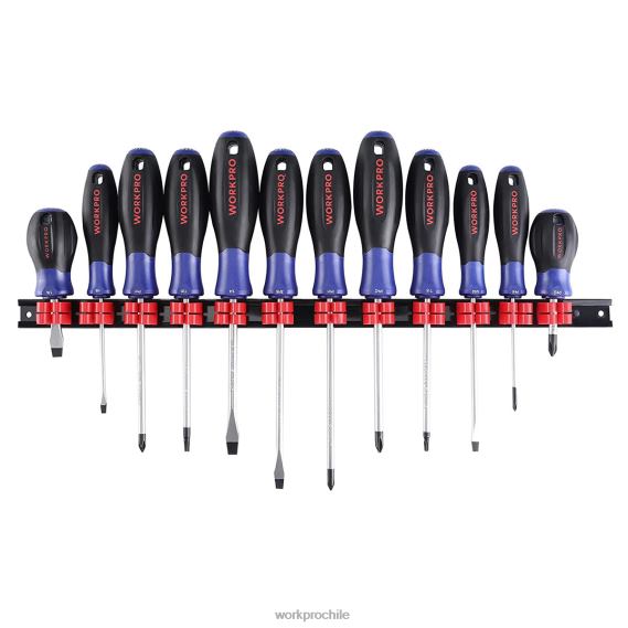 Juego de destornilladores magnéticos de 12 piezas con organizador plano para reparación de mecánica doméstica industrial WORKPRO JDN8Z99 nuevo herramienta