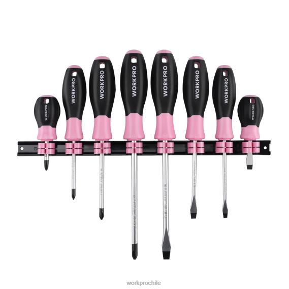 Juego de destornilladores magnéticos de 8 piezas con estante organizador. WORKPRO JDN8Z247 útil herramienta