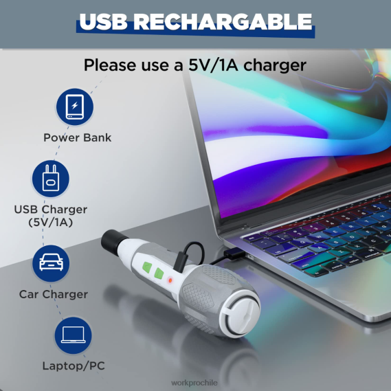 Kit de destornillador inalámbrico con batería de iones de litio recargable por USB de 4v WORKPRO JDN8Z236 rosa/blanco herramienta