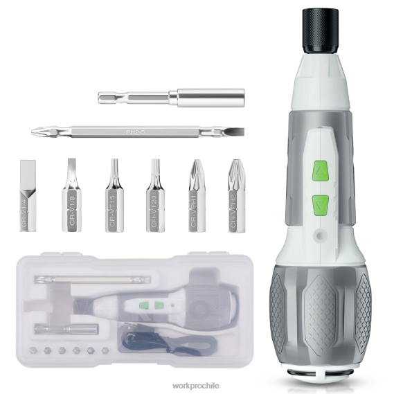 Kit de destornillador inalámbrico con batería de iones de litio recargable por USB de 4v WORKPRO JDN8Z236 rosa/blanco herramienta