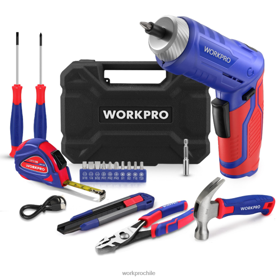 Kit de herramientas para el hogar general de 18 piezas. WORKPRO JDN8Z102 rosado azul herramienta