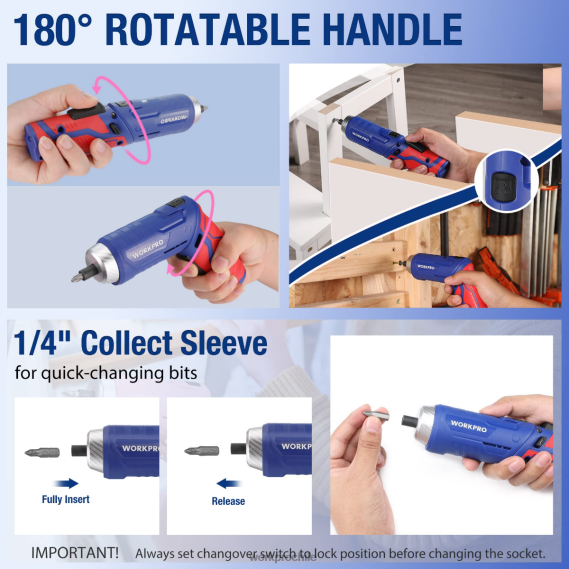 Kit de herramientas para el hogar general de 18 piezas. WORKPRO JDN8Z102 rosado azul herramienta