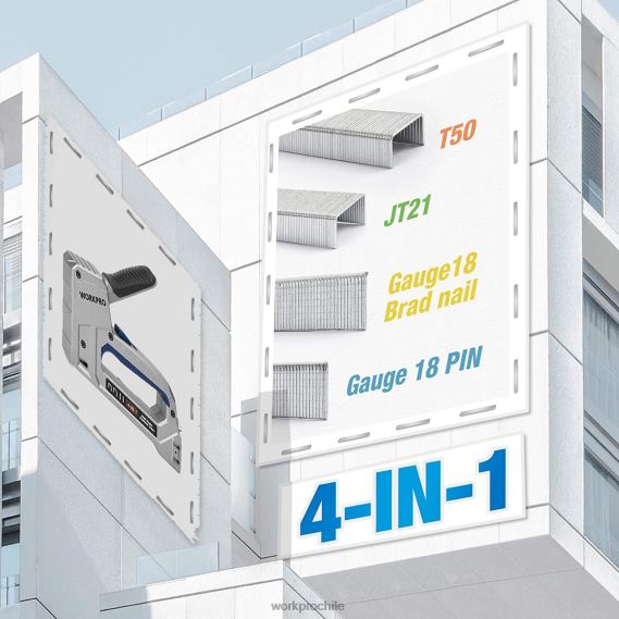 clavadora clavadora de aluminio 4 en 1 de alta resistencia con 2000 grapas WORKPRO JDN8Z58 útil herramienta