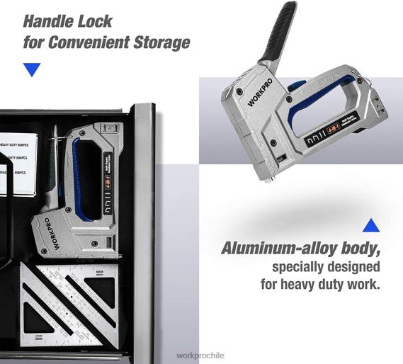 clavadora clavadora de aluminio 4 en 1 de alta resistencia con 2000 grapas WORKPRO JDN8Z58 útil herramienta