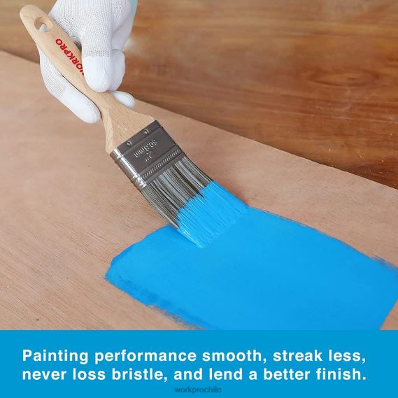 Juego de pinceles para pintar, pincel profesional de marco plano y angular de 5 piezas con mango de madera WORKPRO JDN8Z151 moderno herramienta
