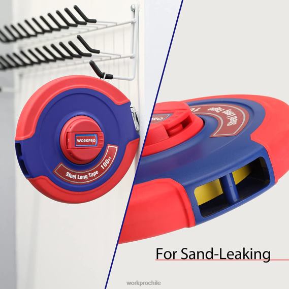 Cinta métrica de 100 pies, cinta larga de acero con carrete cerrado y mango plegable, estuche resistente a los golpes WORKPRO JDN8Z106 nuevo herramienta
