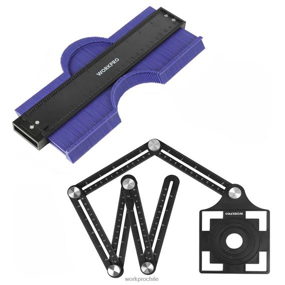 Kit combinado de medidor de contorno y herramienta de medición de ángulos de 6 lados WORKPRO JDN8Z107 nuevo herramienta