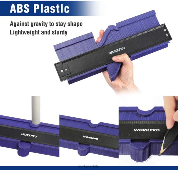 Kit combinado de medidor de contorno y herramienta de medición de ángulos de 6 lados WORKPRO JDN8Z107 nuevo herramienta
