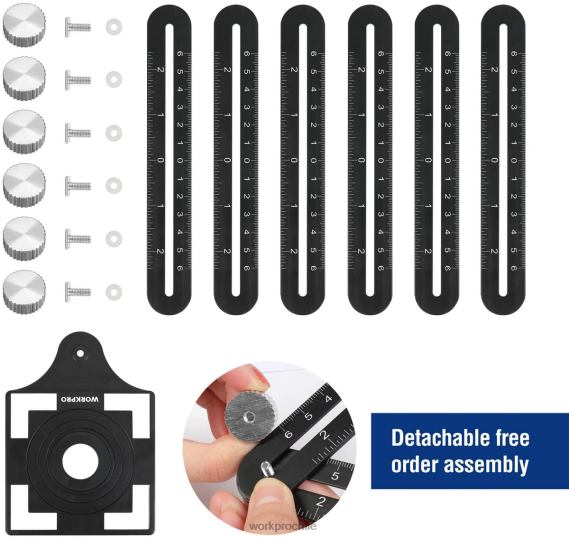 Kit combinado de medidor de contorno y herramienta de medición de ángulos de 6 lados WORKPRO JDN8Z107 nuevo herramienta