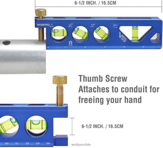Nivel de torpedo de construcción de aleación de aluminio de 6-1/2 pulgadas. WORKPRO JDN8Z110 útil herramienta