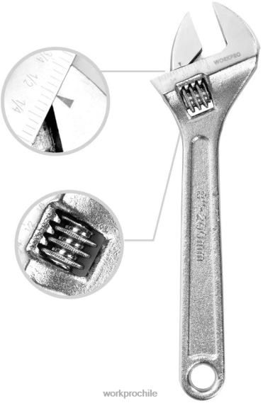 Juego de 4 llaves ajustables forjadas y cromadas tratadas térmicamente WORKPRO JDN8Z84 útil herramienta