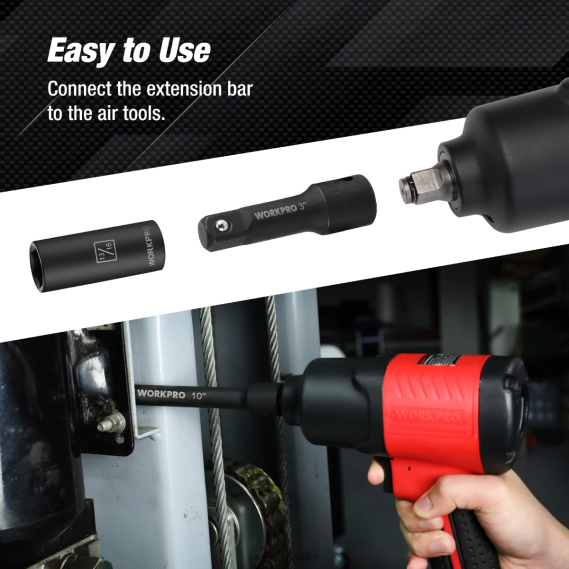 Juego de barras de extensión de controlador de impacto de 9 piezas WORKPRO JDN8Z141 moderno herramienta