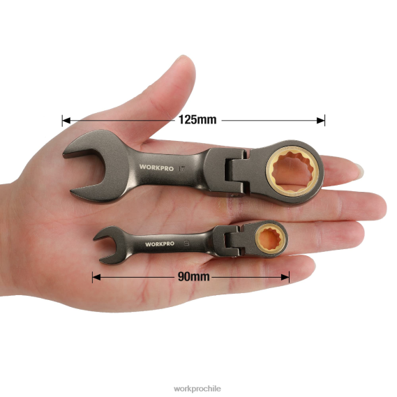 Juego de llaves combinadas de trinquete rechoncho y cabeza flexible de 8 piezas WORKPRO JDN8Z82 nuevo herramienta
