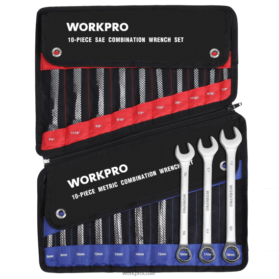 Juego de llaves de 12 puntas cr-v combinadas métricas y sae de 20 piezas WORKPRO JDN8Z93 moderno herramienta