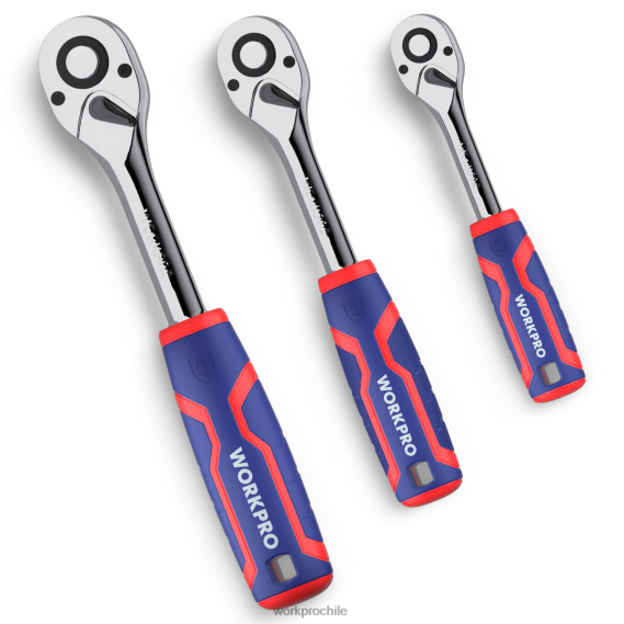 Juego de trinquete de 3 piezas, llave de tubo reversible de liberación rápida de acero 40cr de 72 dientes WORKPRO JDN8Z91 útil herramienta