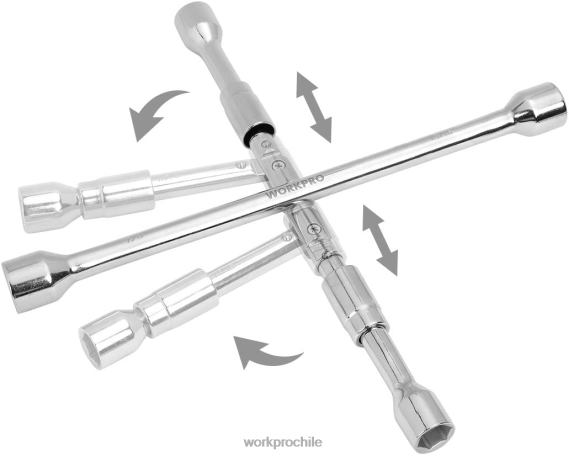 Llave cruzada de 4 vías con orejeta plegable universal de 14 pulgadas WORKPRO JDN8Z90 útil herramienta