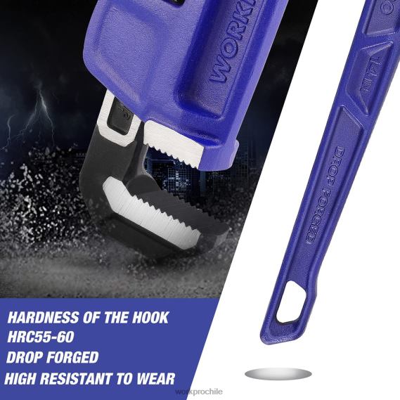Llave para plomería recta de alta resistencia de 14 pulgadas WORKPRO JDN8Z89 útil herramienta