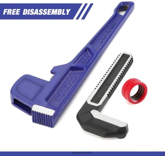 Llave para plomería recta de alta resistencia de 14 pulgadas WORKPRO JDN8Z89 útil herramienta