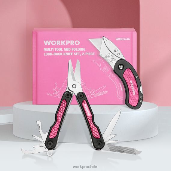 Juego de cuchillos multiusos y herramientas múltiples. WORKPRO JDN8Z44 rosa herramienta