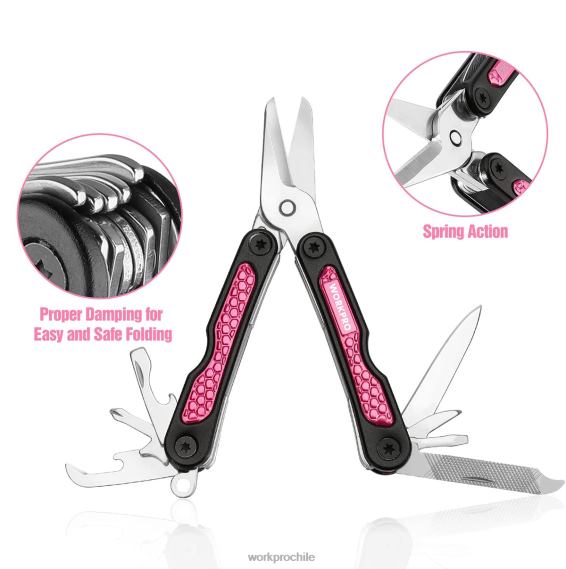 Juego de cuchillos multiusos y herramientas múltiples. WORKPRO JDN8Z44 rosa herramienta